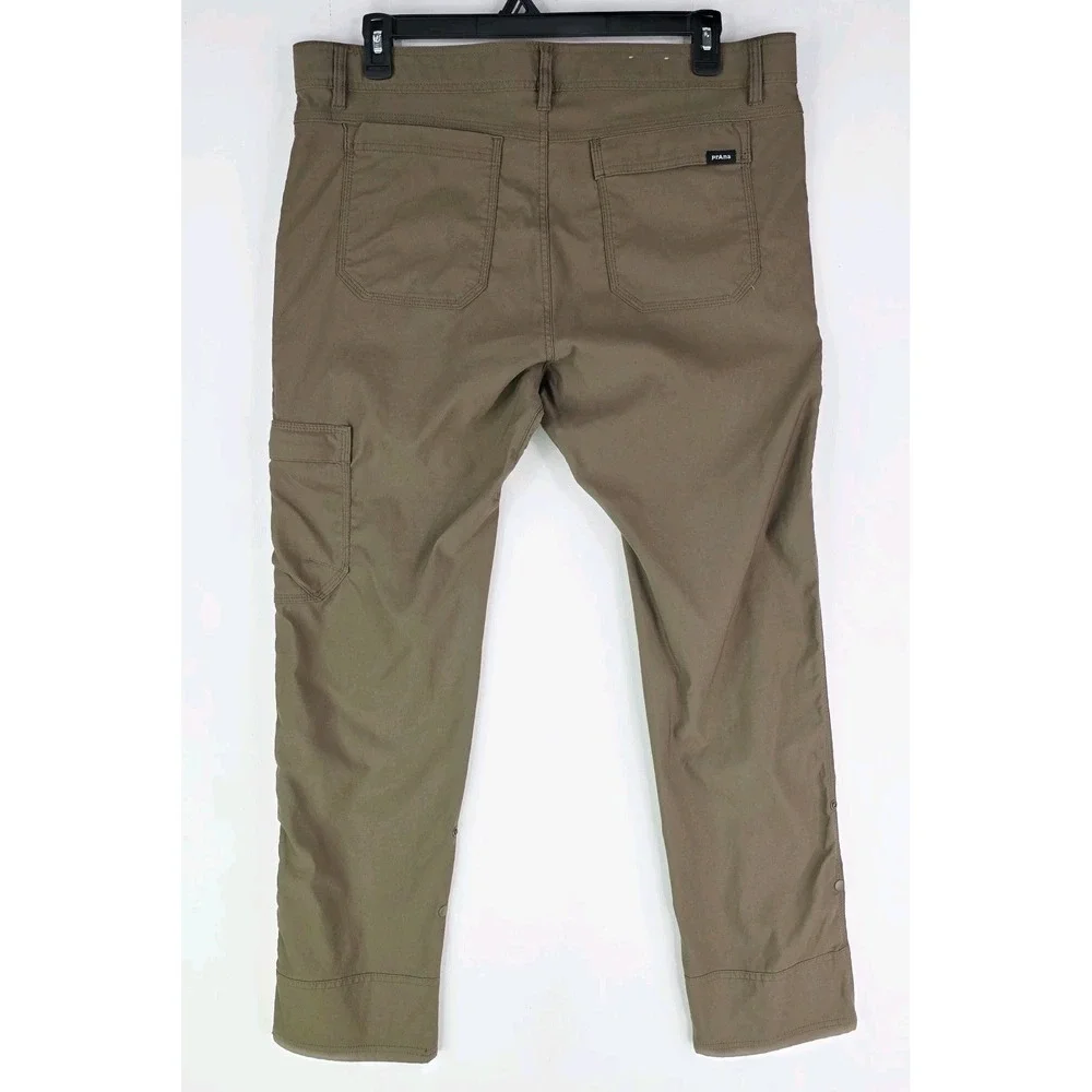 Prana Pants Mens 38X32‎ Tan Zion II Slim Performance Nylon Hiking Outdoor Logo